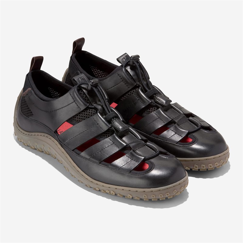 Cole Haan Mens Zero Grand Tidetrek Fisherman Sandals Black/Black