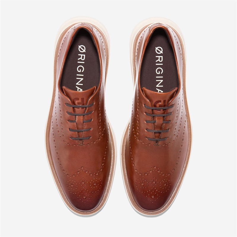 Cole Haan Mens Original Grand Cityspectre Wingtip Oxford Shoes Woodbury/Natural/Ivory