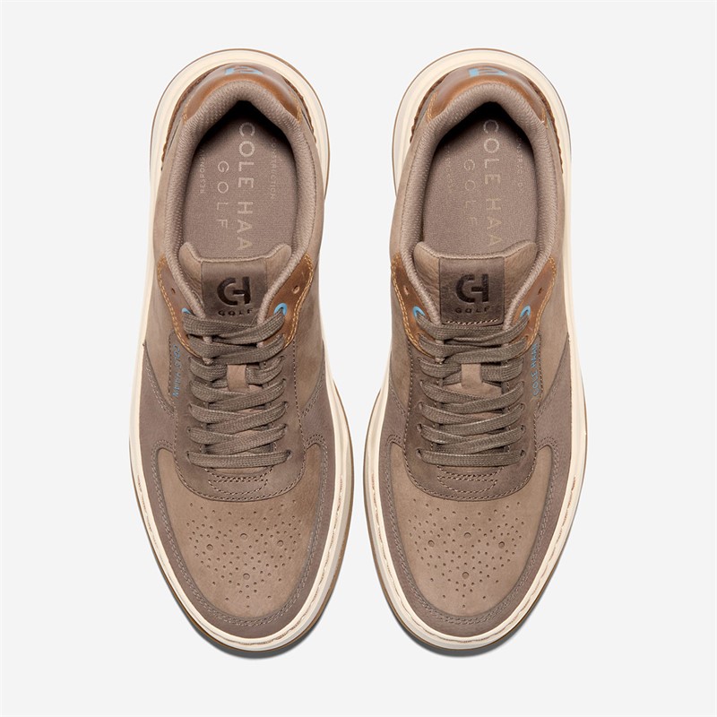 Cole Haan Mens Grandpro Crossover Golf Trainers Irish Coffee/Morel/Ivory