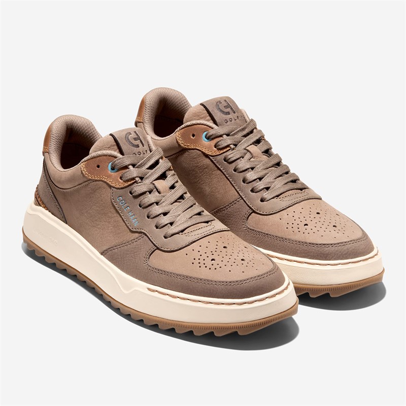 Cole Haan Mens Grandpro Crossover Golf Trainers Irish Coffee/Morel/Ivory