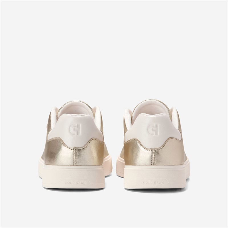 Cole Haan Womens Grandpro Luxe Slip On Trainers Soft Gold Metallic/Ivory