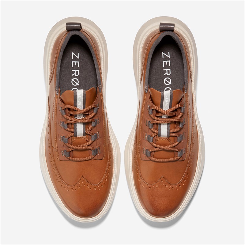 Cole Haan Mens Zerogrand Work From Anywhere Oxford Shoes Chestnut British Tan/Silver Birch