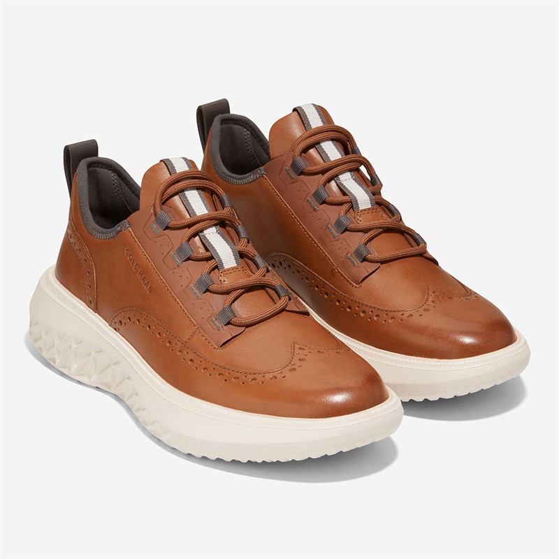Cole Haan Mens Zerogrand Work From Anywhere Oxford Shoes Chestnut British Tan/Silver Birch