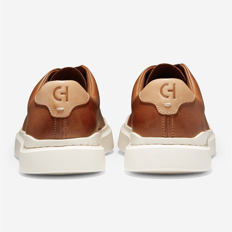Cole Haan Mens Grandprø Rally Laser Cut Trainers British Tan/Ivory British Tan-Ivory