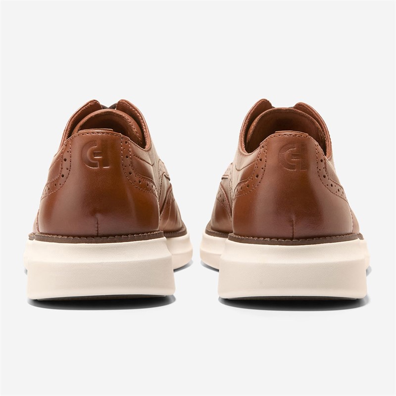 Cole Haan Mens Shadow Lite Wingtip Oxford Shoes British Tan/Ivory British Tan-Ivory