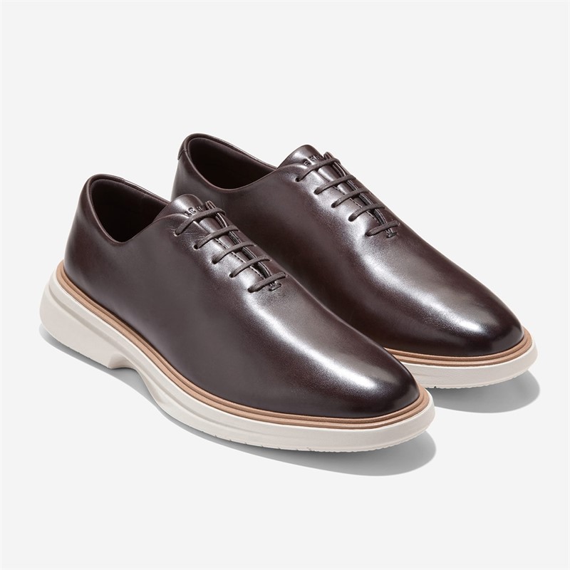 Cole Haan Mens Øriginalgrand Cityspectre Wholecut Oxford Shoes Dark Chocolate/Silver Birch Dark Chocolate-Silver Birch
