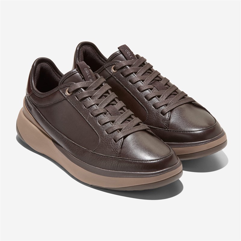 Cole Haan Mens Grandprø All Day Court Leather Trainers Dark Chocolate/Madeiradark Chocolate/Madeira/Irish Coffee Dark Chocolate-Madeiradark Chocolate-Madeira-Irish Coffee