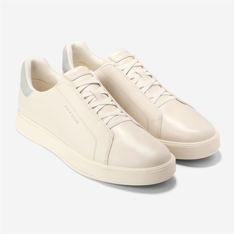 Cole Haan Mens Grandprø Luxe Slip On Trainers Ivory/Microchip/Ivory Ivory-Microchip-Ivory