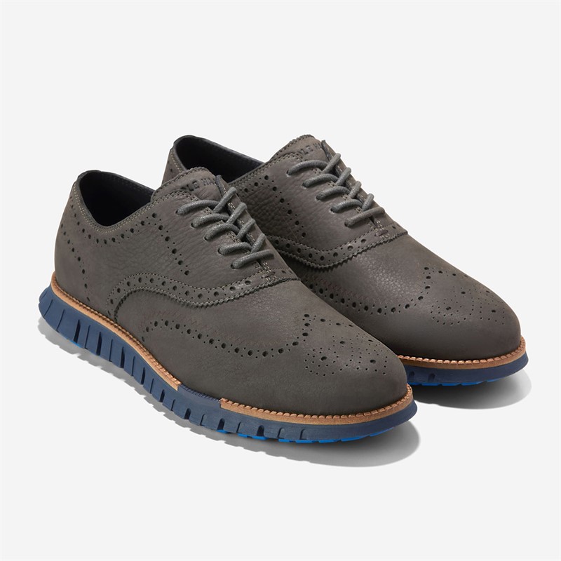 Cole Haan Mens Zerøgrand Remastered Wingtip Oxford Shoes Dark Natural/Midnight Moon Dark Natural-Midnight Moon