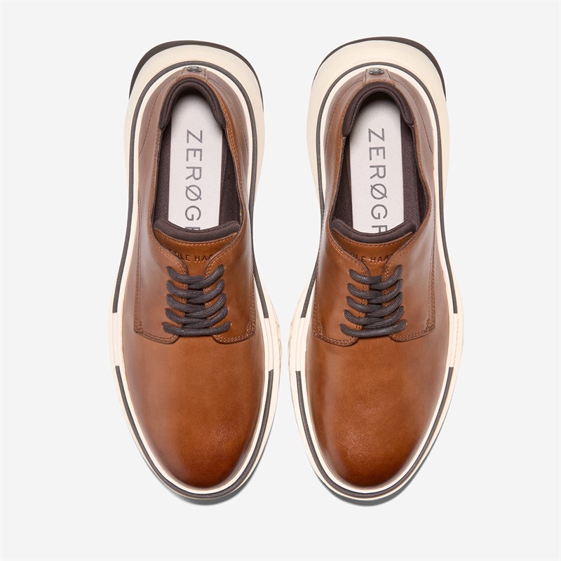Cole Haan Mens 5.Zerøgrand Plain Toe Oxford Shoes British Tan/Angora/Ivory British Tan-Angora-Ivory
