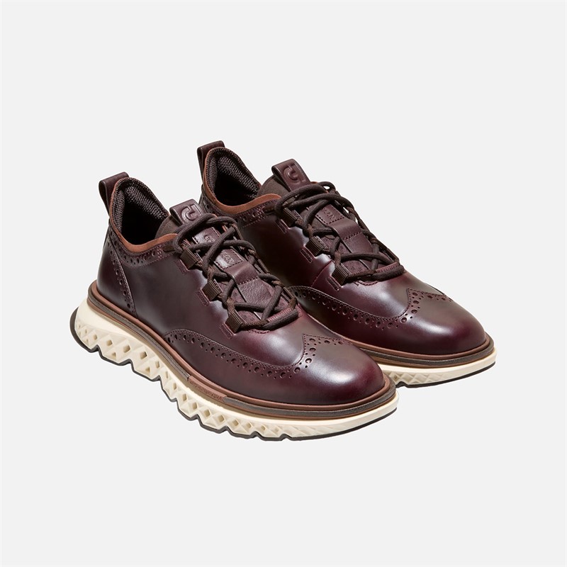 Cole Haan Mens 5.Zerøgrand Wingtip Oxford Shoes Chocolate Raisin/Dark Sequoia/Ivory Chocolate Raisin-Dark Sequoia-Ivory