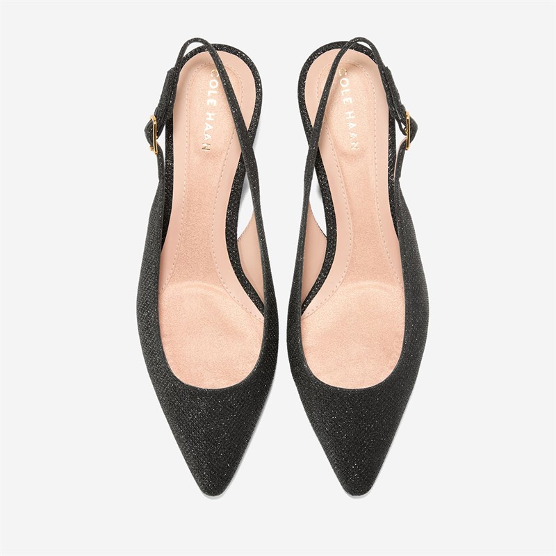 Cole Haan Womens Go-To Jocelyn Slingback Shoes Black Glitter