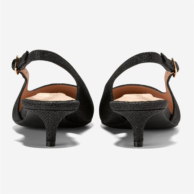 Cole Haan Womens Go-To Jocelyn Slingback Shoes Black Glitter