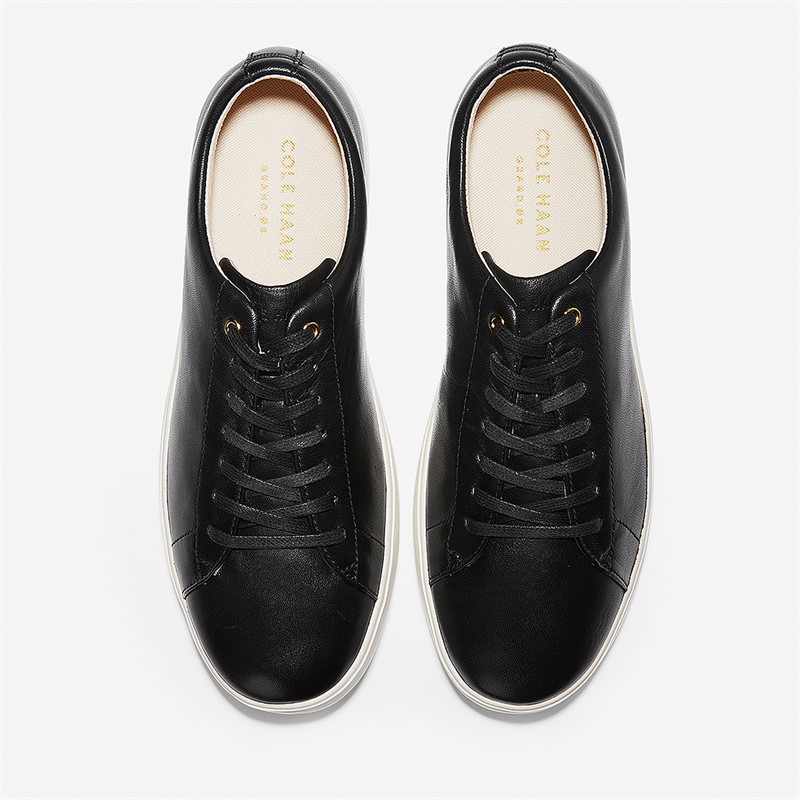 Cole Haan Womens Grand Cross Court Trainers Black Leather/White Black Leather- White