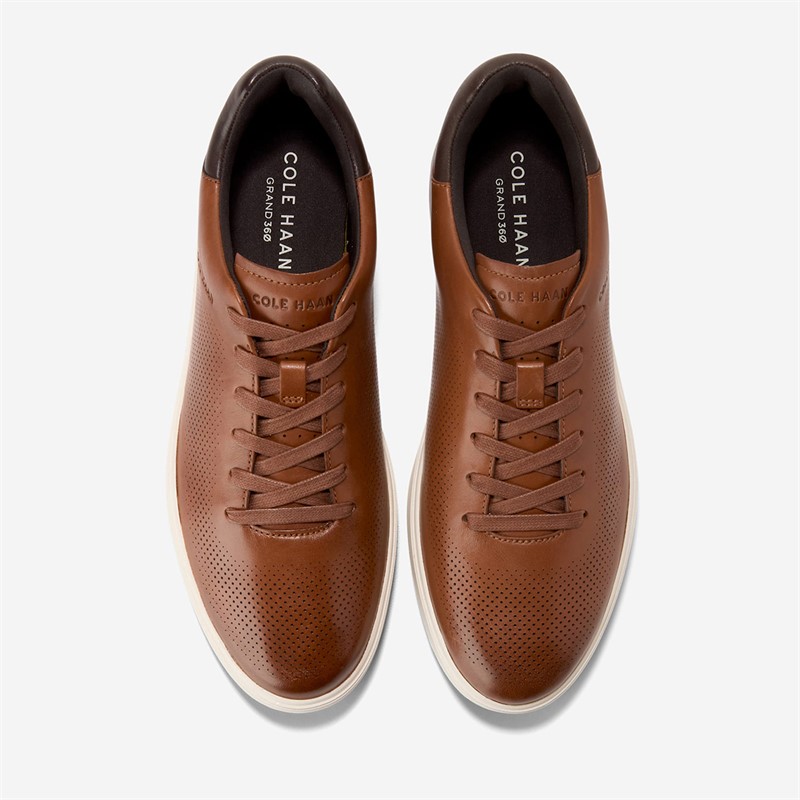 Cole Haan Mens Grandprø Angleace Trainers British Tan/Chocolate/Ivory British Tan-Chocolate-Ivory