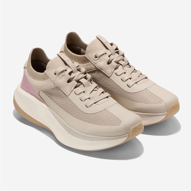 Cole Haan Womens Grandprø All-Day Leather Running Shoes Sesame/Zephyr/Ivory Sesame-Zephyr-Ivory