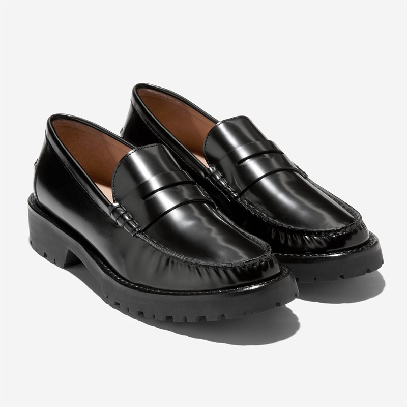 Cole Haan Womens Treena Lug Loafers Black