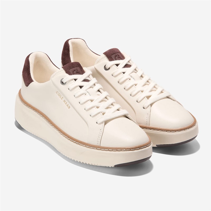 Cole Haan Womens Grandprø Topspin Trainers Ivory/Dark Chocolate Ivory-Dark Chocolate
