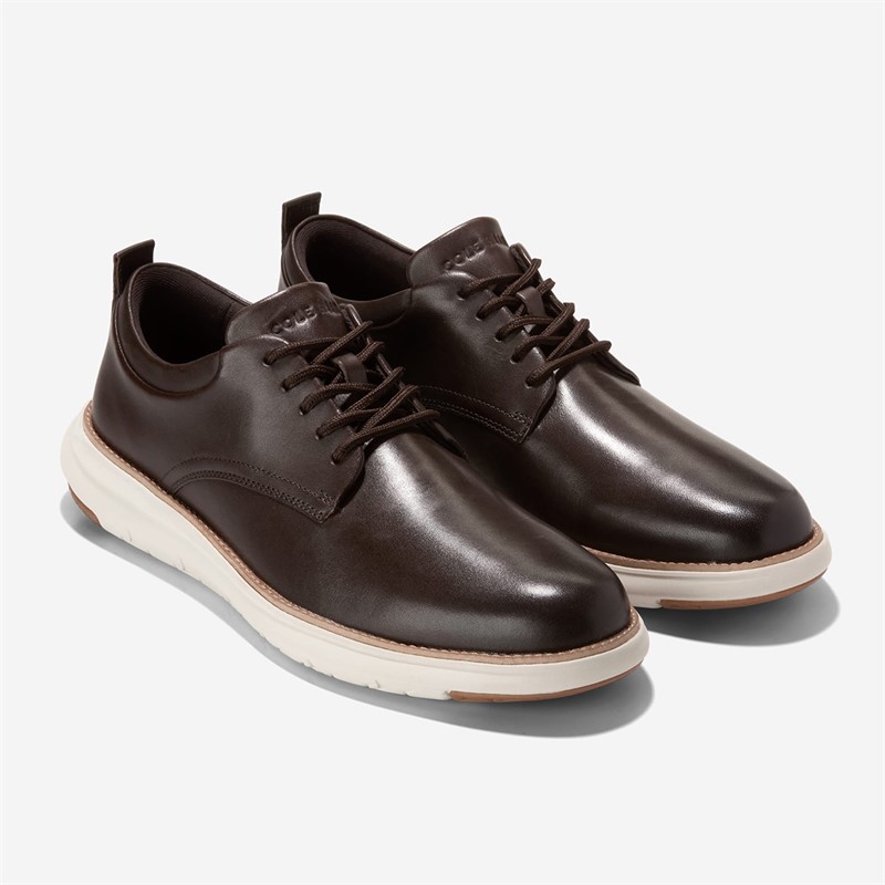 Cole Haan Mens Grand Remix Oxford Shoes Dark Chocolate/Silver Birch Dark Chocolate-Silver Birch