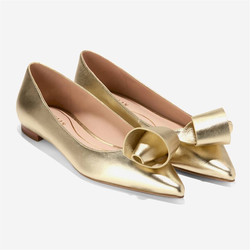 Cole Haan Womens Florette Skimmer Shoes Gold