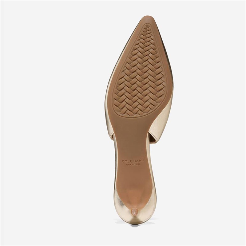 Cole Haan Womens Go To Jocelyn Slingback Shoes Soft Gold Leather