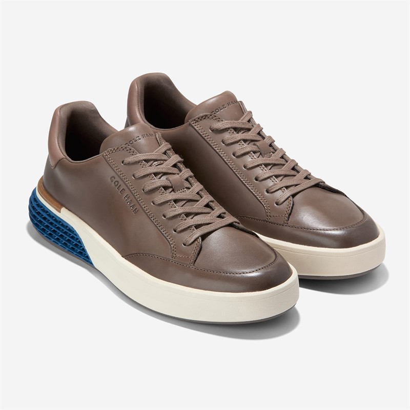 Cole Haan Mens Grandprø Halfcourt Skyweave™ Trainers Morel/Dark Blue/Silver Birch Morel-Dark Blue-Silver Birch