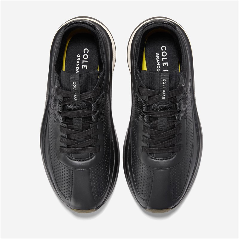 Cole Haan Womens Grandprø All-Day Leather Running Shoes Black/British Tan/Ivory Black-British Tan-Ivory