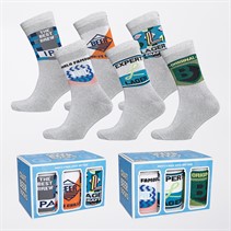 The Orrsum Sock Co. Mens Beer Box Six Pack Socks With Gift Box Grey