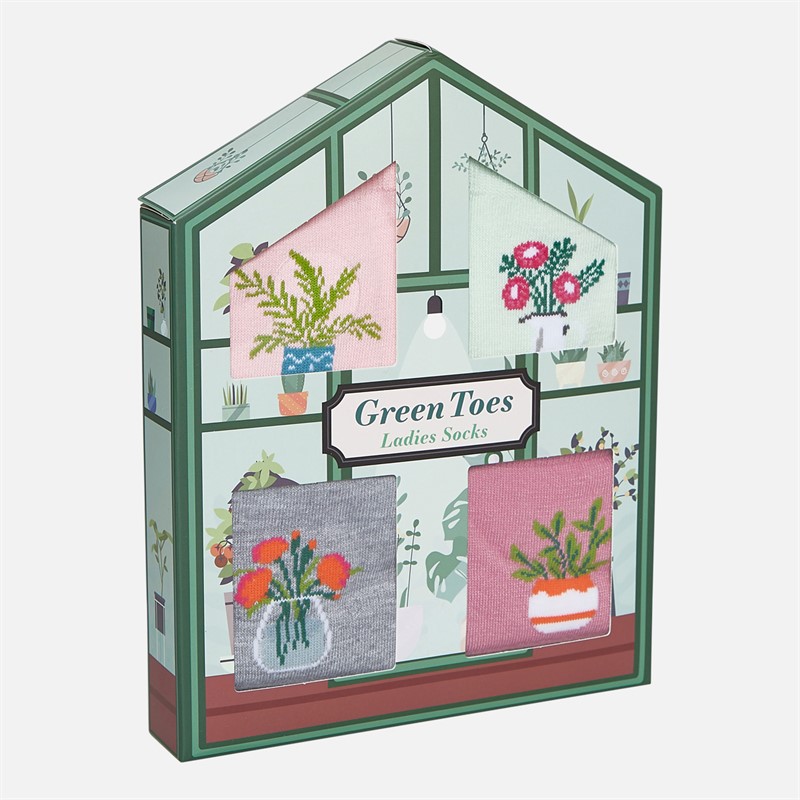 The Orrsum Sock Co. Womens Four Pack Greenhouse Socks With Box Multi