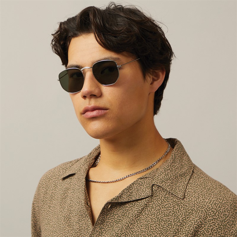 Sunsentials Mens Round Sunglasses Silver