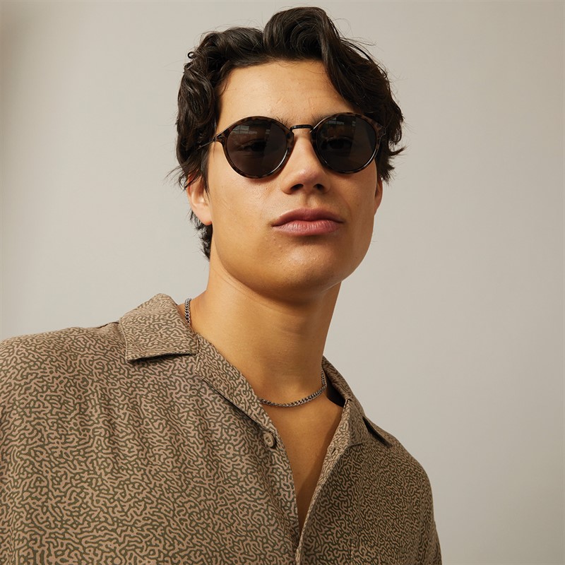 Sunsentials Mens Plastic Round Sunglasses Tort