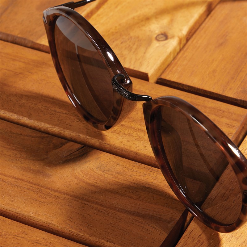 Sunsentials Mens Plastic Round Sunglasses Tort