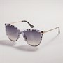 Sunsentials Womens Rounded Square Sunglasses Grey Marble And Gold