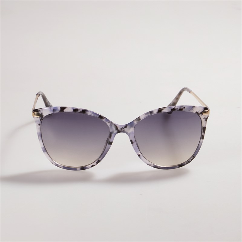 Sunsentials Womens Rounded Square Sunglasses Grey Marble And Gold