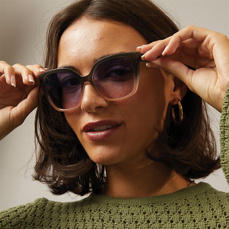 Sunsentials Womens Angular Square Sunglasses Ombre