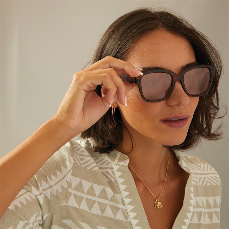 Sunsentials Womens Round Brow Sunglasses Tort