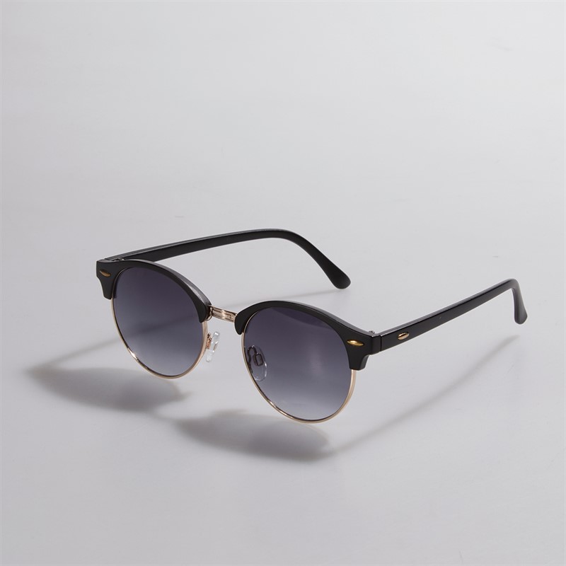 Sunsentials Womens Round Sunglasses Black And Gold
