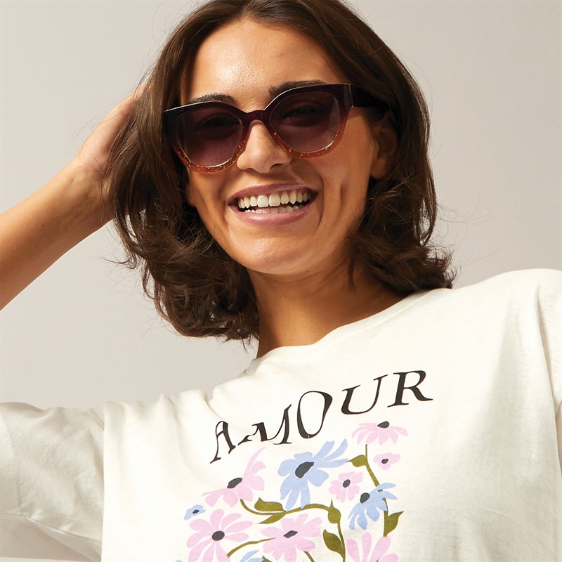 Sunsentials Womens Angled Sunglasses Purple Ombre