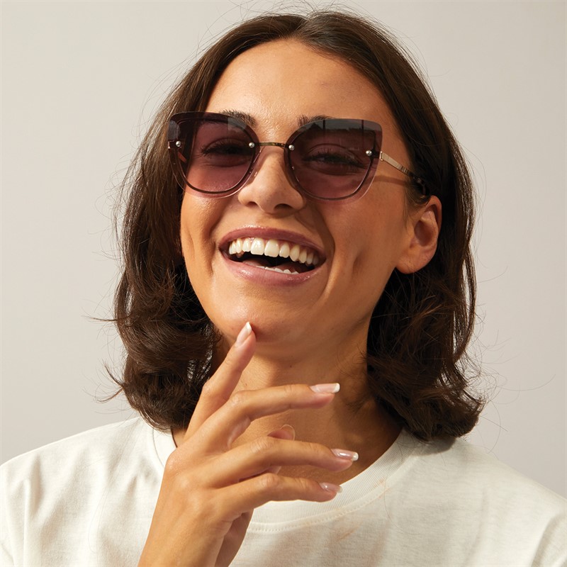 Sunsentials Womens Laminated Metal Sunglasses Gold