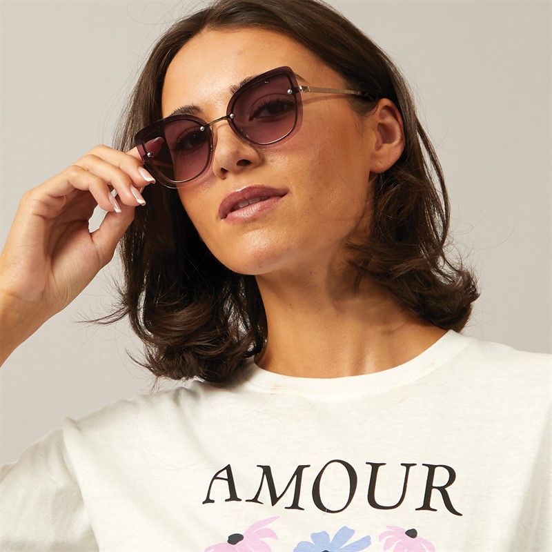 Sunsentials Womens Laminated Metal Sunglasses Gold