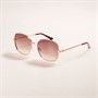 Sunsentials Womens Square Lens Sunglasses Shiny Rose Gold W/Dusty Pink Enamel
