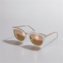 Sunsentials Womens Halle Cat Eye Sunglasses Shiny White