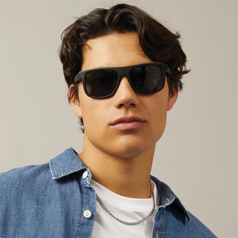 Sunsentials Mens Rectangle Sunglasses Black