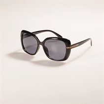 Sunsentials Womens Oversized Sunglasses Shiny Black