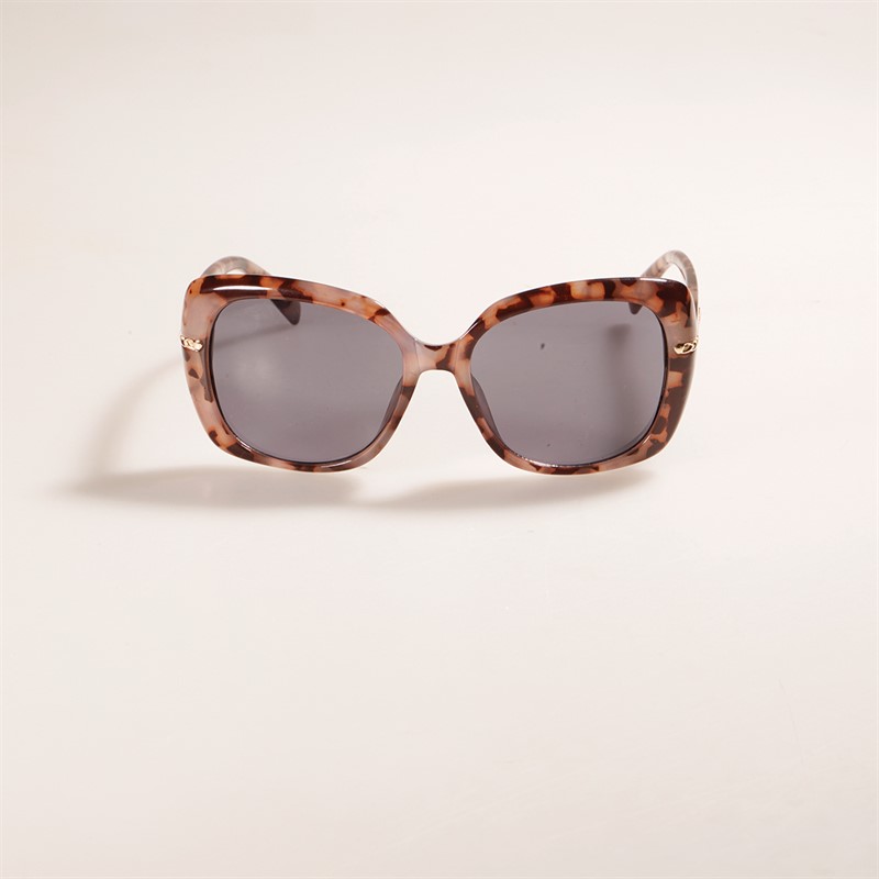 Sunsentials Womens Tort Rope Oversized Sunglasses Shiny Grey Tort