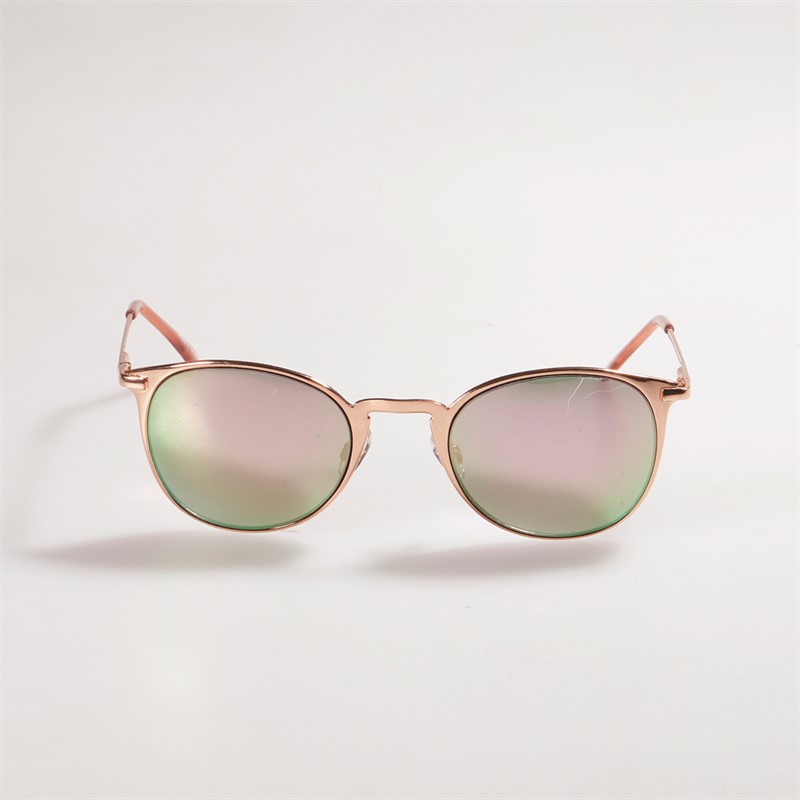 Sunsentials Womens Metal Round Sunglasses Shiny Rose Gold