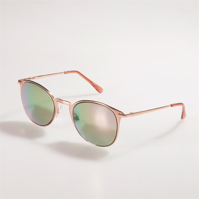 Sunsentials Womens Metal Round Sunglasses Shiny Rose Gold
