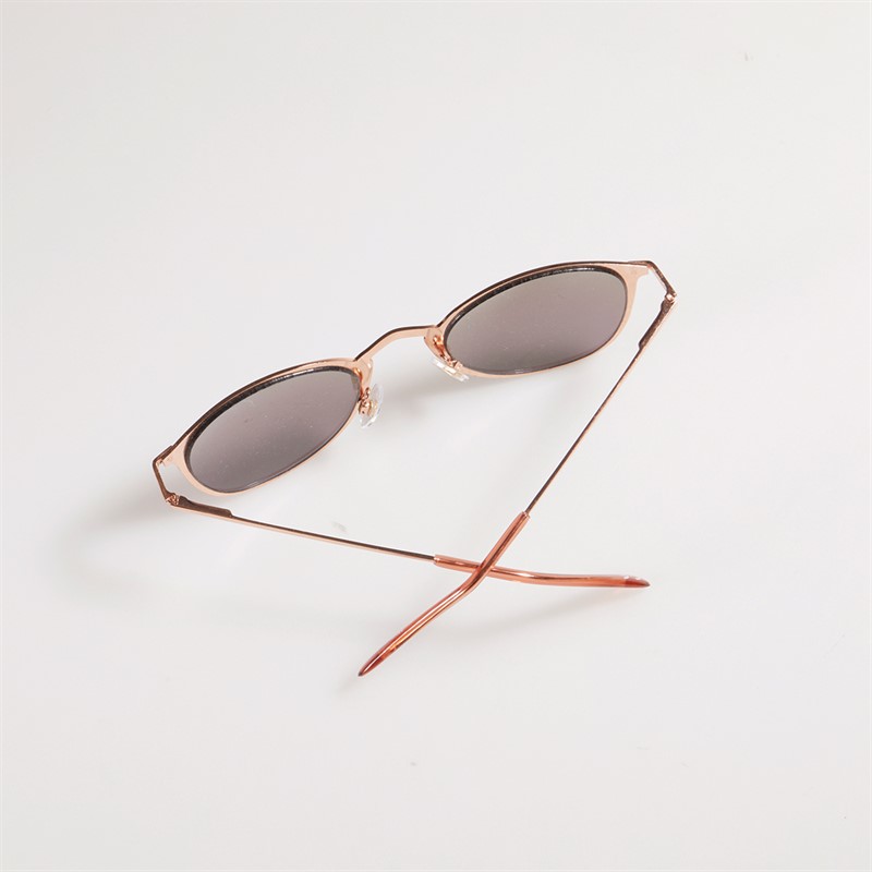 Sunsentials Womens Metal Round Sunglasses Shiny Rose Gold