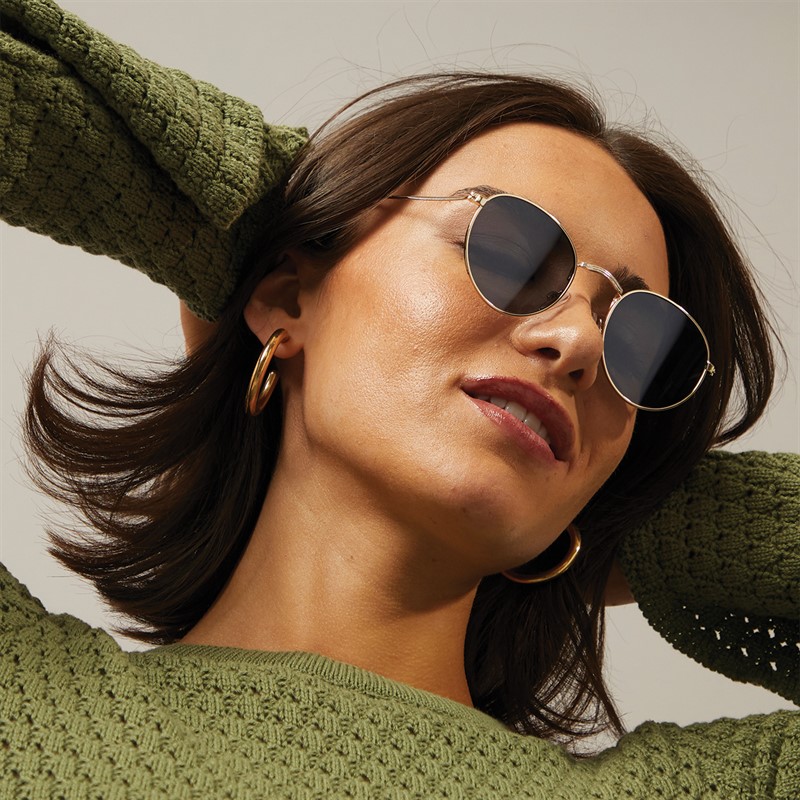 Sunsentials Womens Metro Rounds Sunglasses Gold - One Size