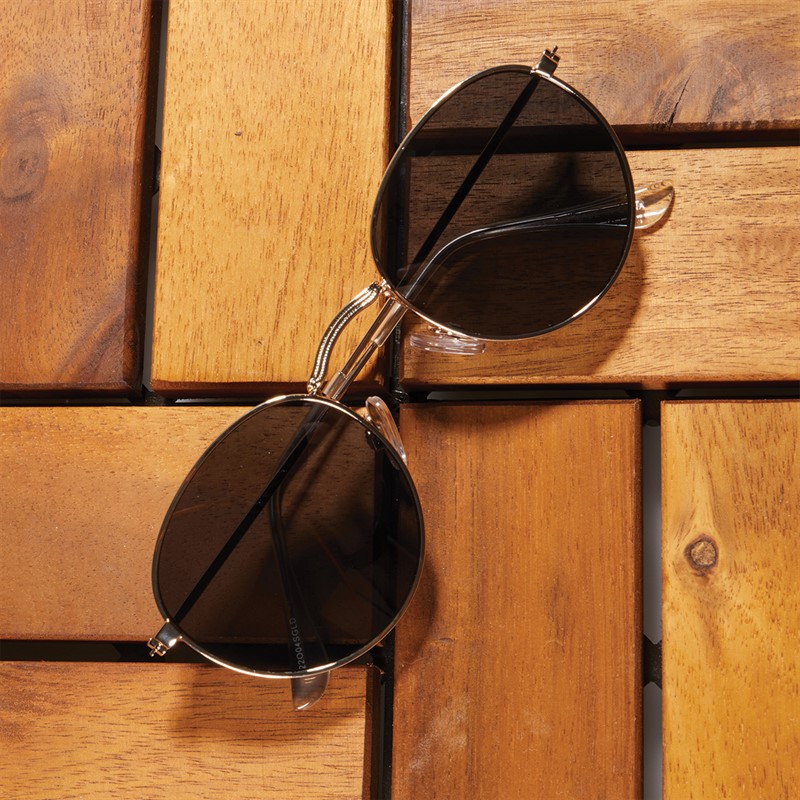 Sunsentials Womens Metro Rounds Sunglasses Gold